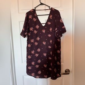 Purple and floral dress